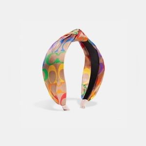 Coach rainbow silk headband